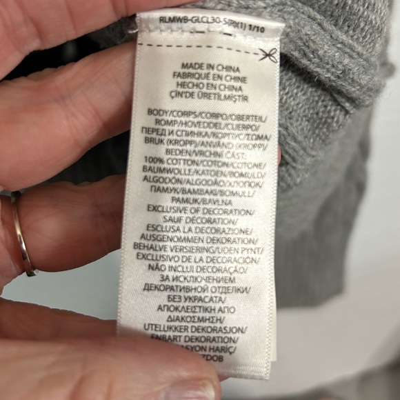 Polo Ralph Lauren Men's 1/4 Zip Cable Knit Cotton Sweater GRAY 4XB - Picture 8 of 13